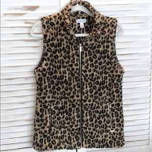 Leopard Print Fleece Vest